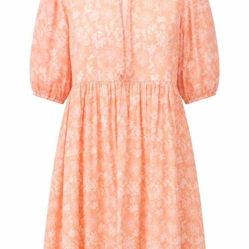 CUPSHE Orange Floral Fit & Flare Dress - M, Women's Summer Fashion