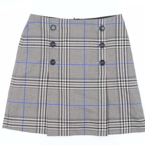 Marks and Spencer Women's Grey Plaid Skirt Size 10