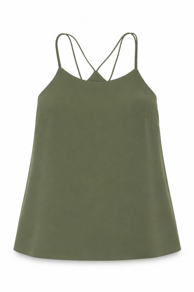 Front view of Zino Women's Green Camisole Tank Top, size 12