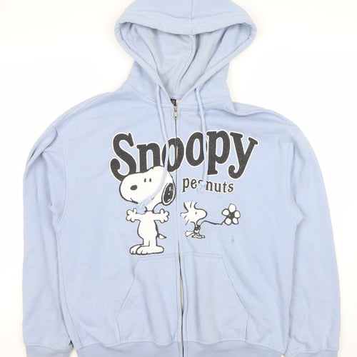 H&M Unisex Blue Snoopy Hoodie XS Full Zip Casual