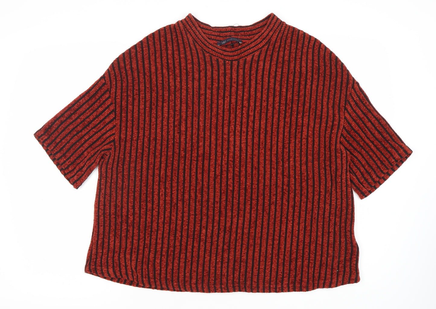 Marks and Spencer Women's Brown Striped Top Size 20