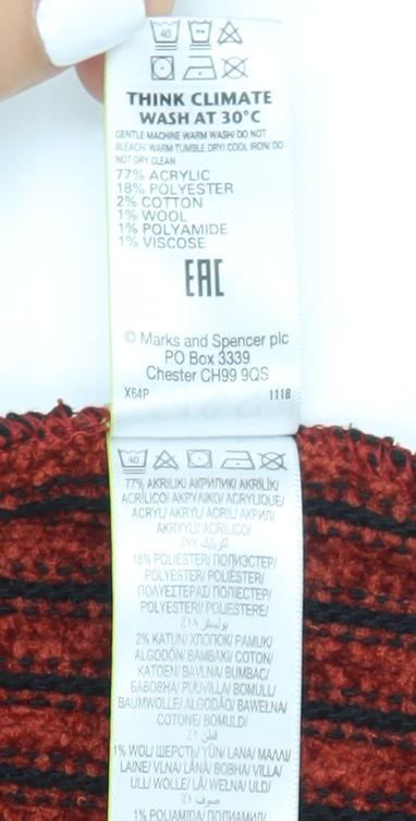 Marks and Spencer Women's Brown Striped Top Size 20