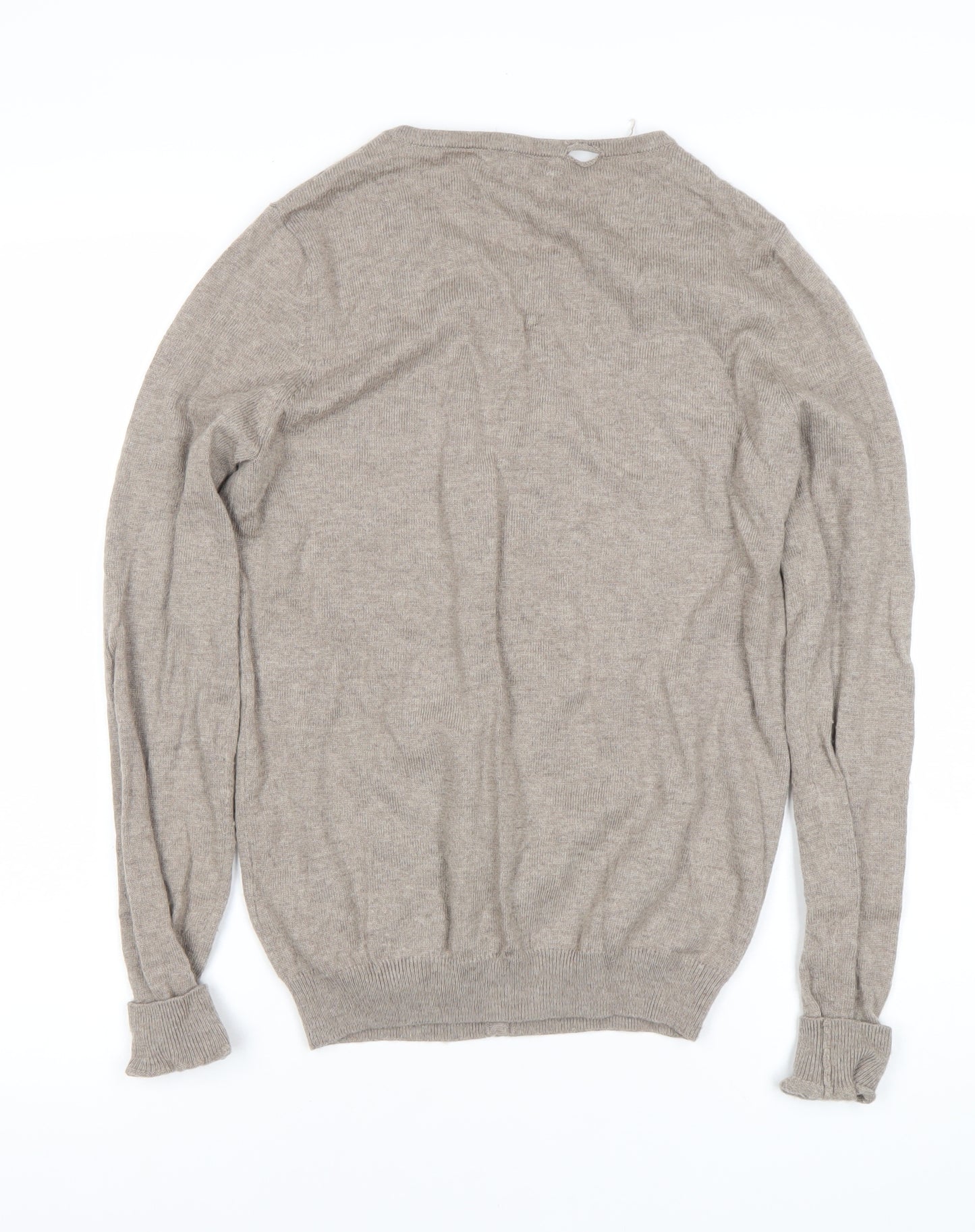 KEW 159 Womens Beige Cardigan M Knit Round Neck