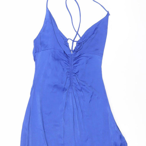 Zara Women Blue Halter Slip Dress Size 12