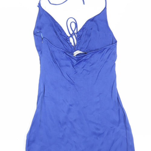 Zara Women Blue Halter Slip Dress Size 12