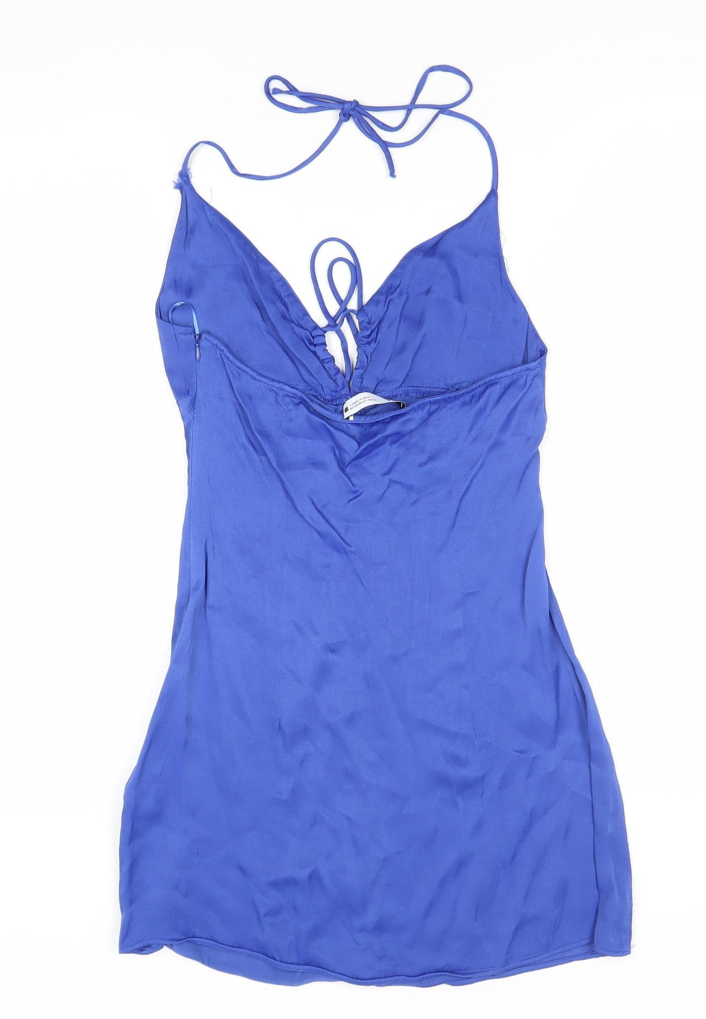 Zara Women Blue Halter Slip Dress Size 12