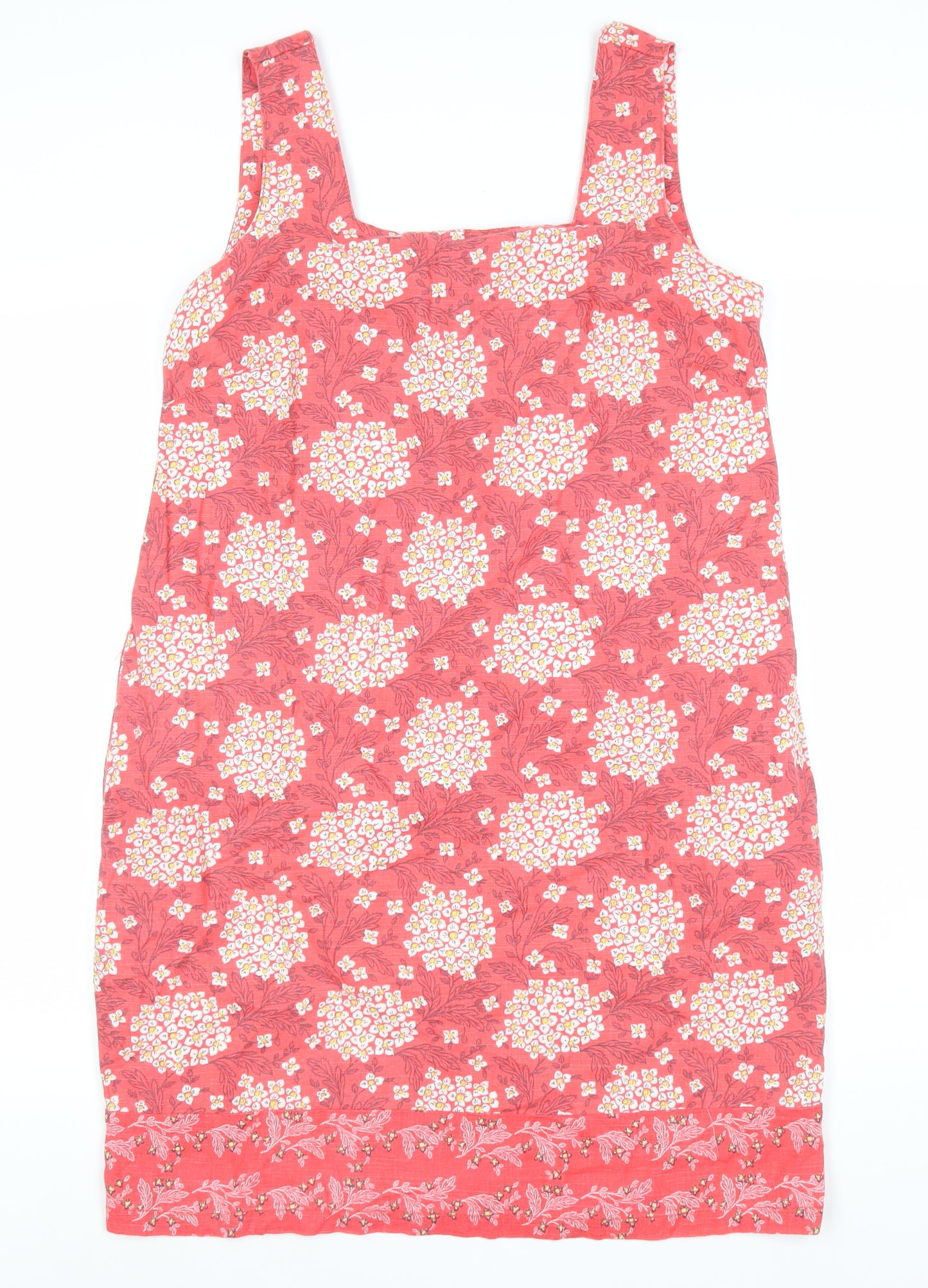 Next Women's Red Floral Sleeveless Dress Size 12