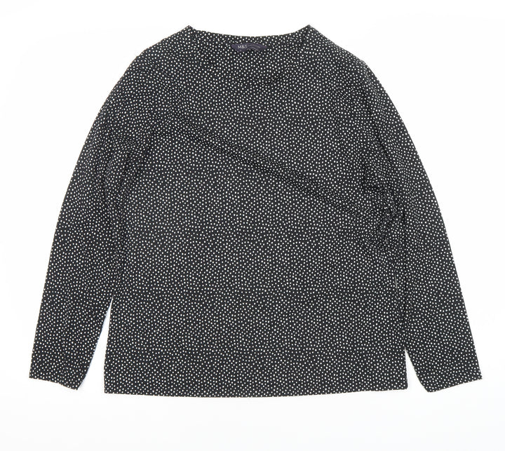 Marks and Spencer Black Polka Dot Top - Size 14