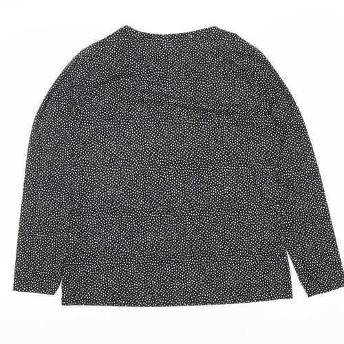 Marks and Spencer Black Polka Dot Top - Size 14