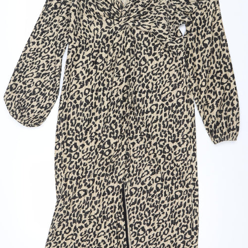 SOSO Women's Beige Animal Print Dress Size 12