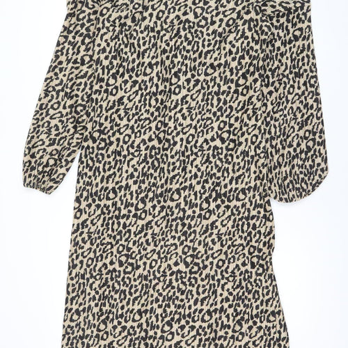 SOSO Women's Beige Animal Print Dress Size 12
