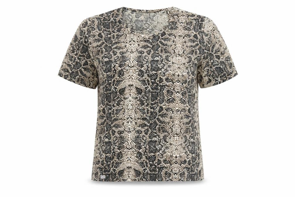 Front view of Boguar Women's Multicoloured Animal Print Top