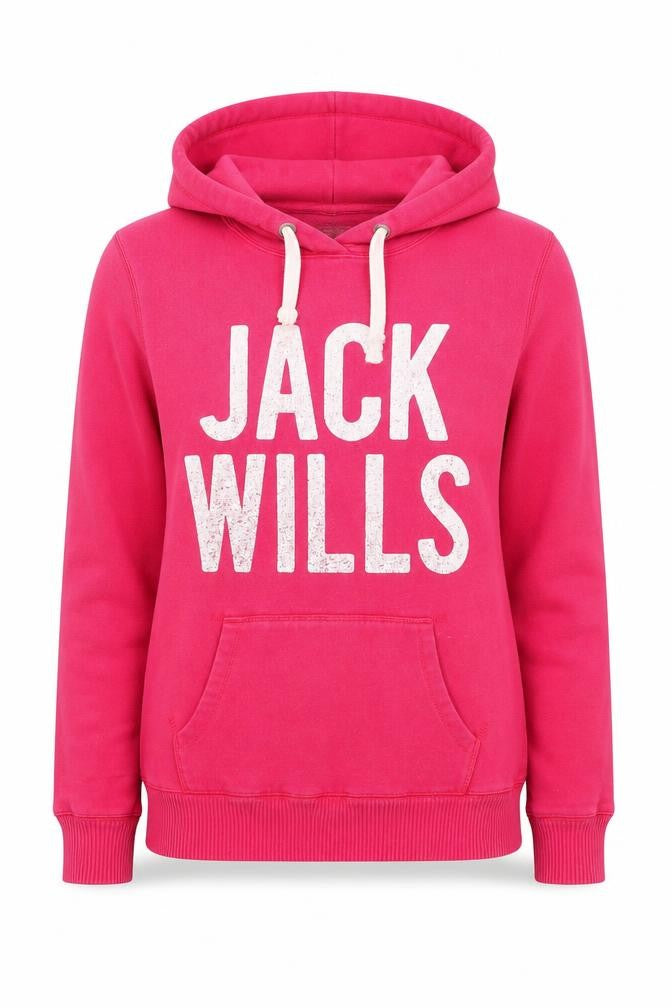 Front view of Jack Wills Pink Women's Hoodie, size 8