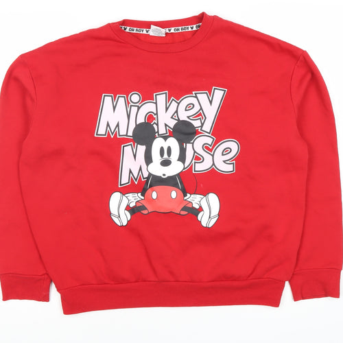 Primark Women's Red Mickey Mouse Sweatshirt Size 14