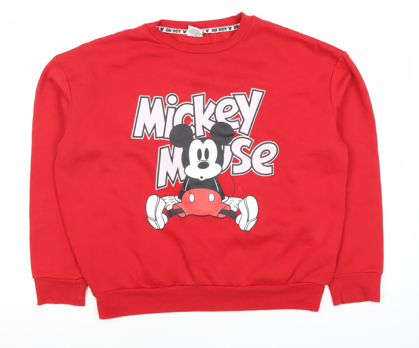 Primark Women's Red Mickey Mouse Sweatshirt Size 14