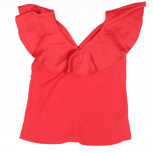 Coast Women's Red V-Neck Sleeveless Top Size 12
