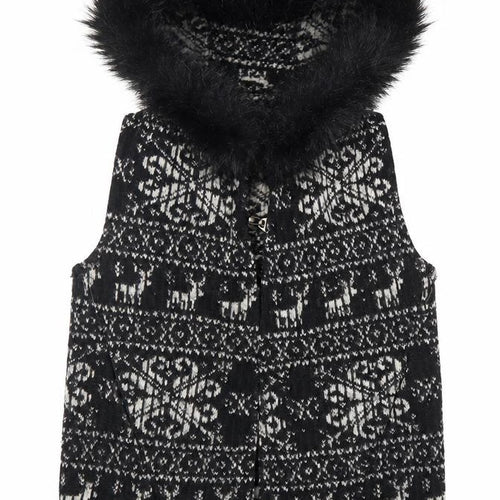 Zara Women’s Black Wool Hooded Waistcoat M