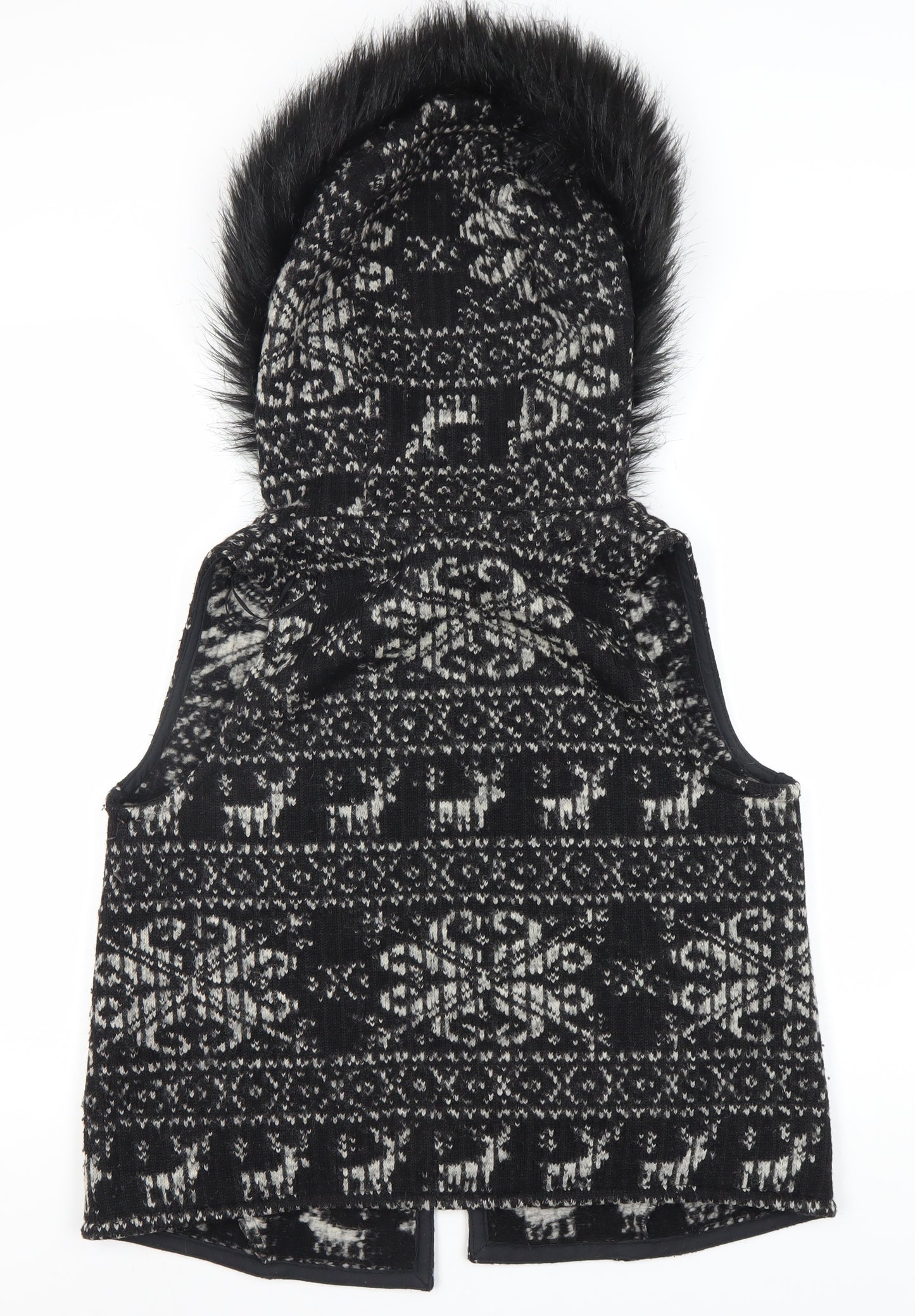 Zara Women’s Black Wool Hooded Waistcoat M