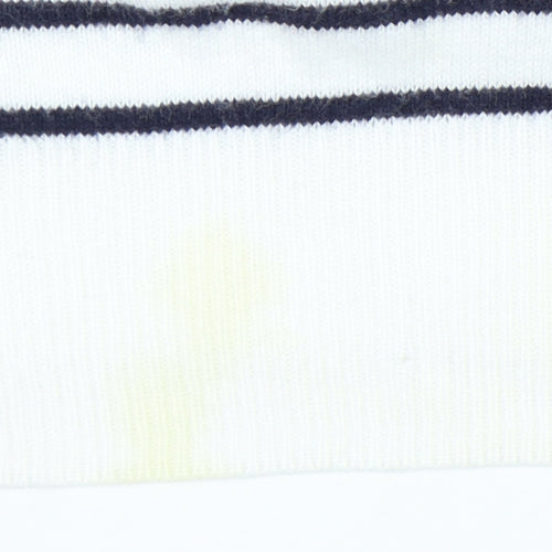 Oasis Women's White XS Striped Beaded Pullover Jumper
