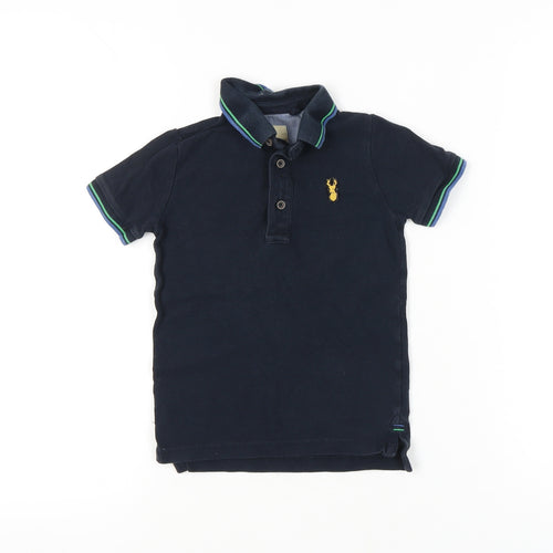 Next Boys Blue Polo Shirt 4 Years Short Sleeve Cotton