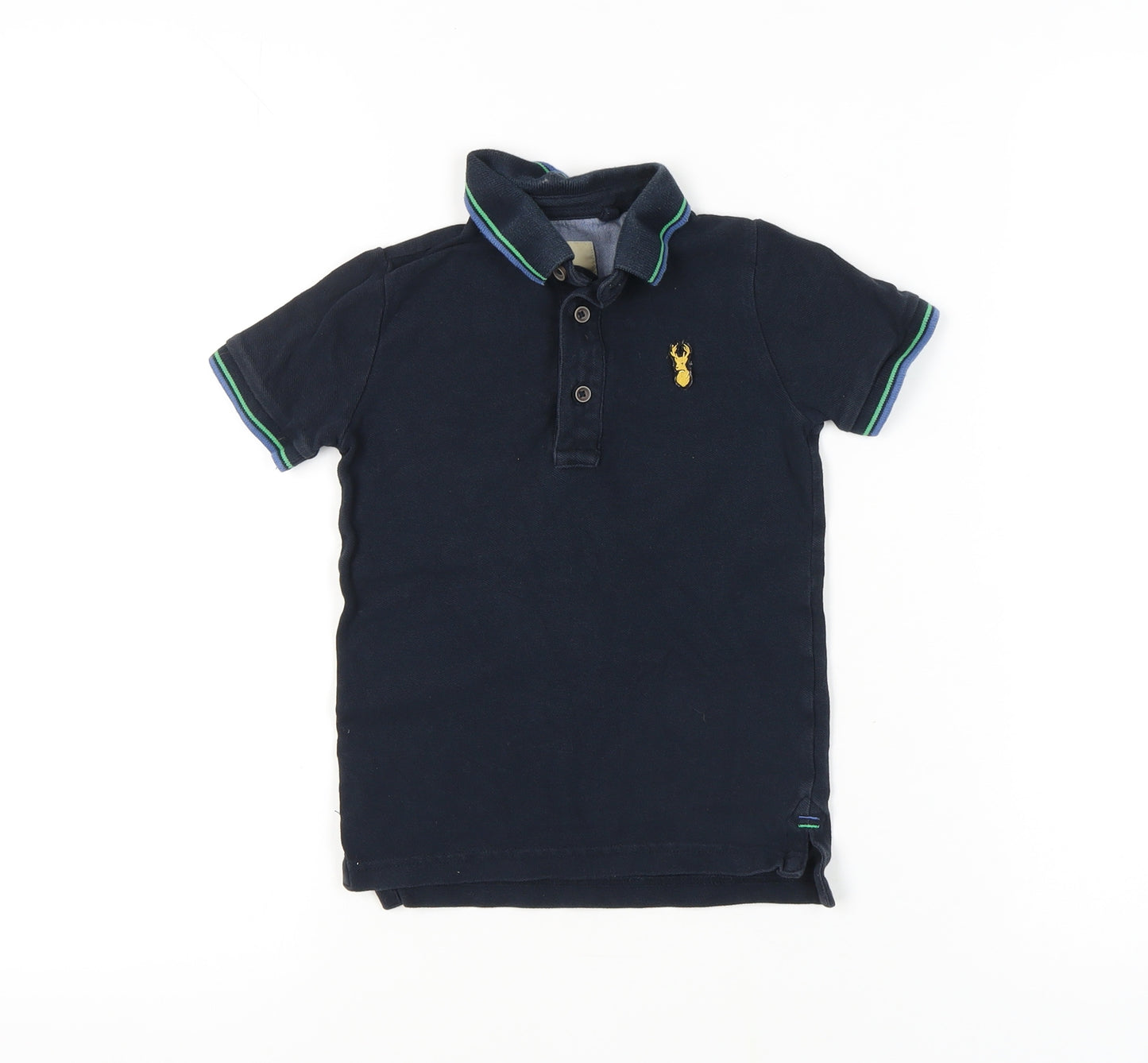 Next Boys Blue Polo Shirt 4 Years Short Sleeve Cotton