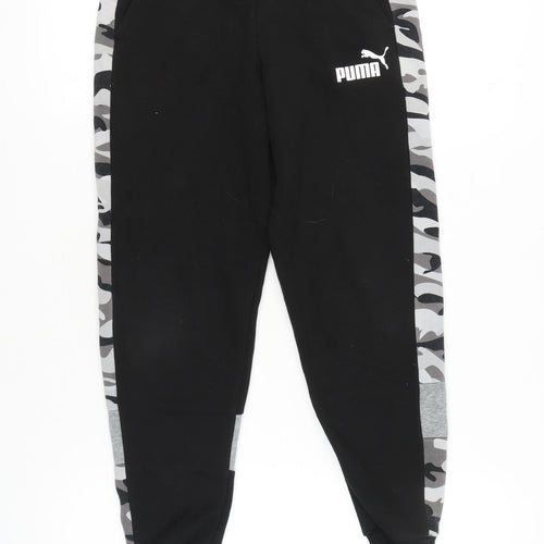 Puma Boys Black Track Pants M Camouflage Sports