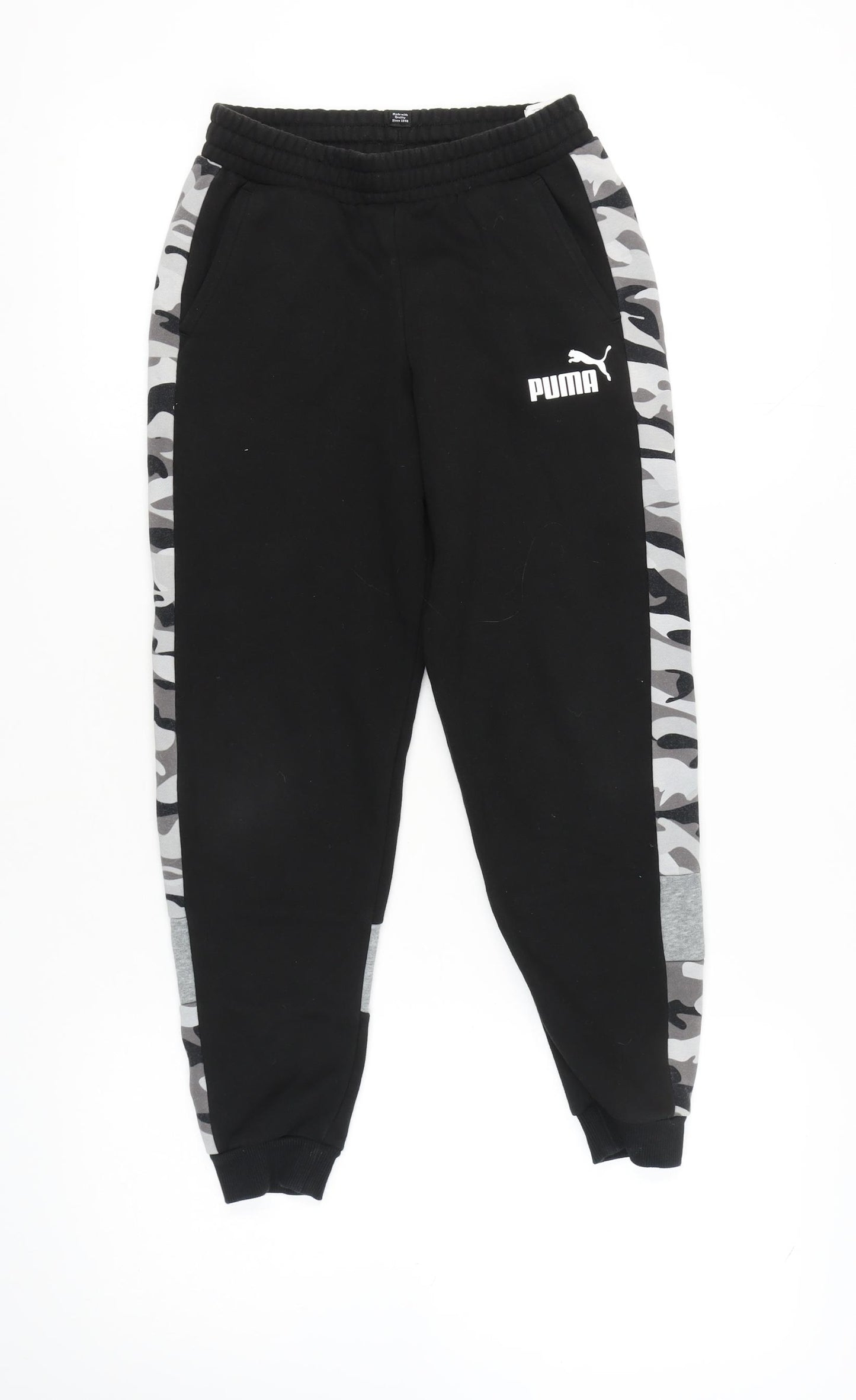 Puma Boys Black Track Pants M Camouflage Sports