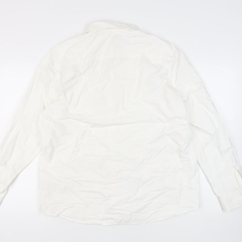 H&M Men’s White Regular Fit Cotton Shirt L Button-Up