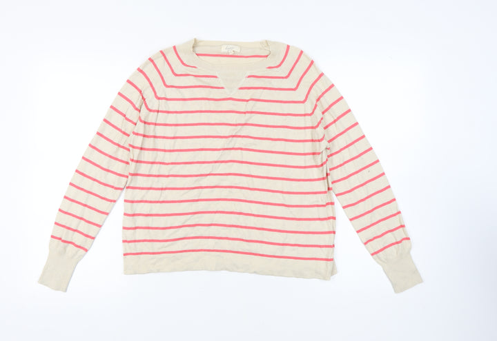 Linea Women's Beige Striped Pullover Jumper M