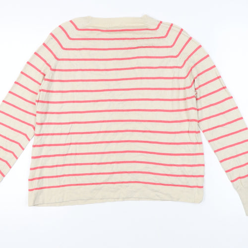 Linea Women's Beige Striped Pullover Jumper M
