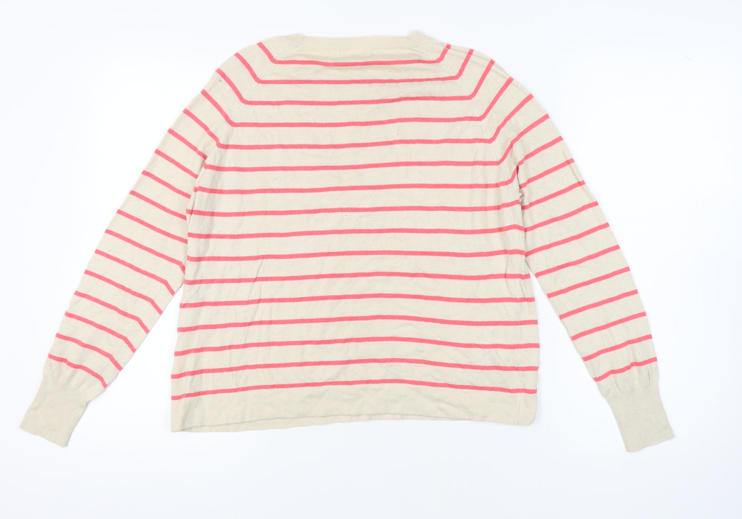 Linea Women's Beige Striped Pullover Jumper M