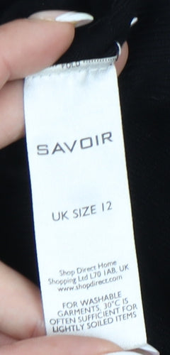 Savoir Women's Black Sequin Pullover Jumper Size 12