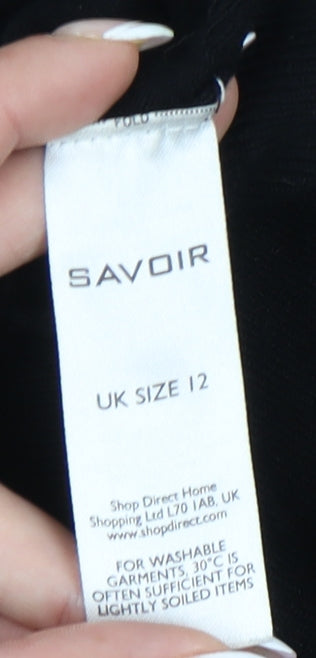 Savoir Women's Black Sequin Pullover Jumper Size 12