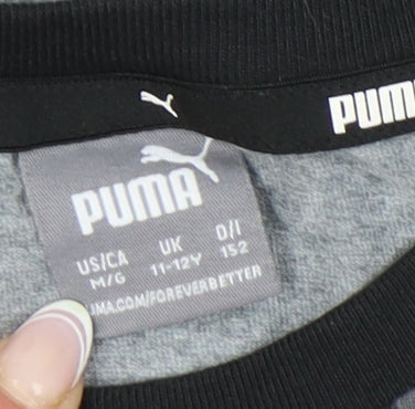 Puma Boys Grey T-Shirt 11-12 Years, Camouflage, Casual Sportswear