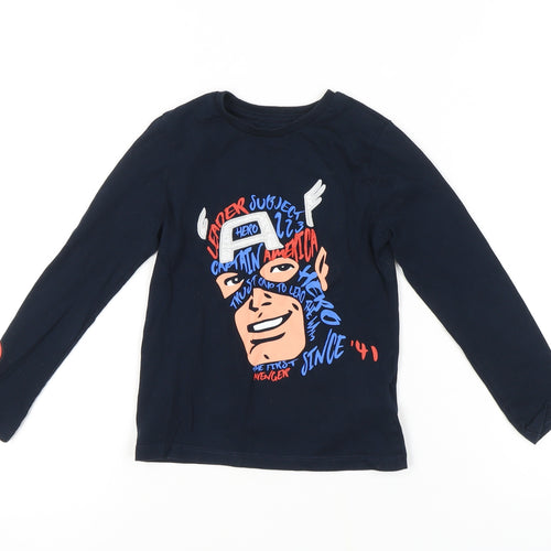 Marks and Spencer Boys Blue Captain America T-Shirt, 5-6 Years