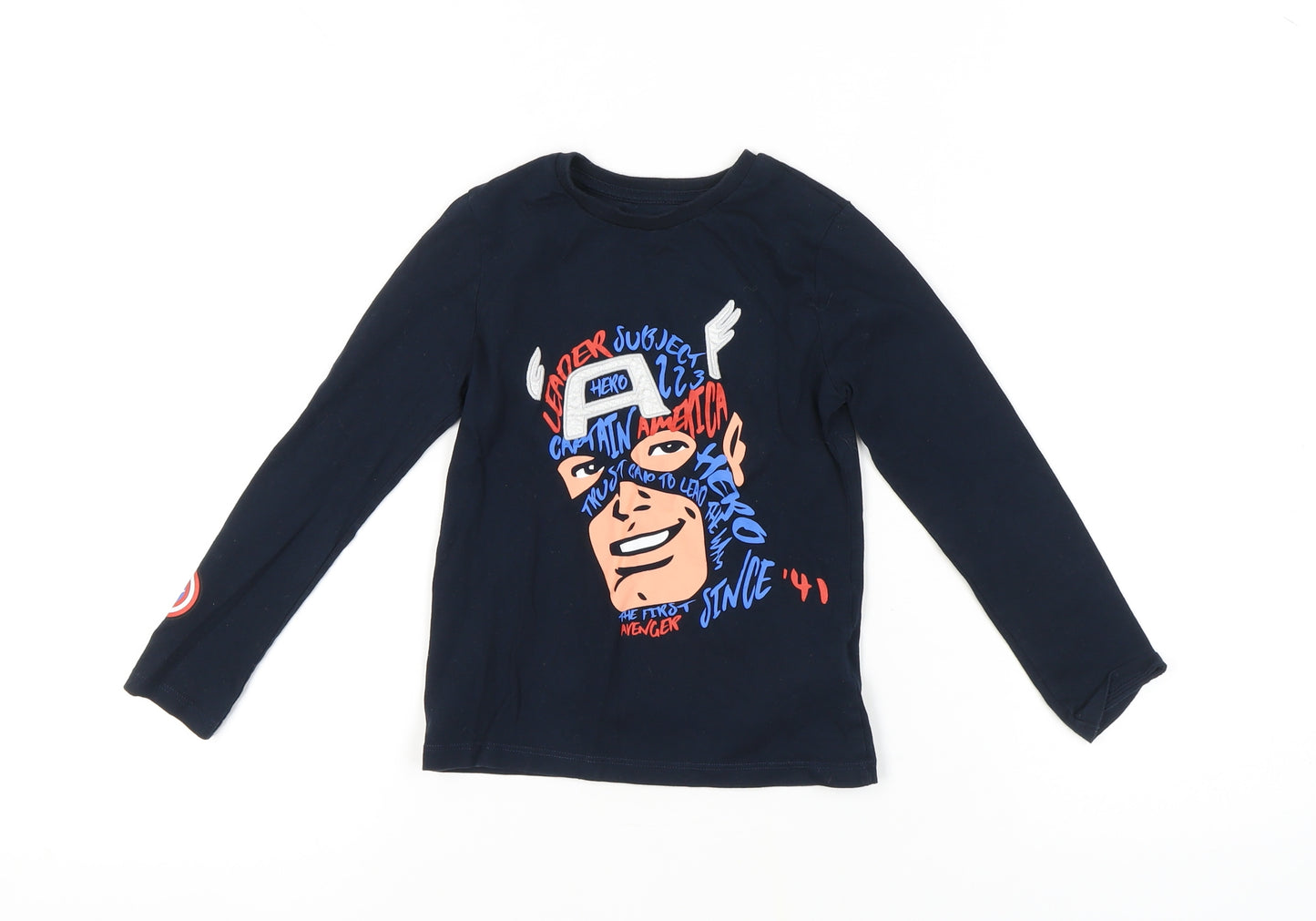 Marks and Spencer Boys Blue Captain America T-Shirt, 5-6 Years