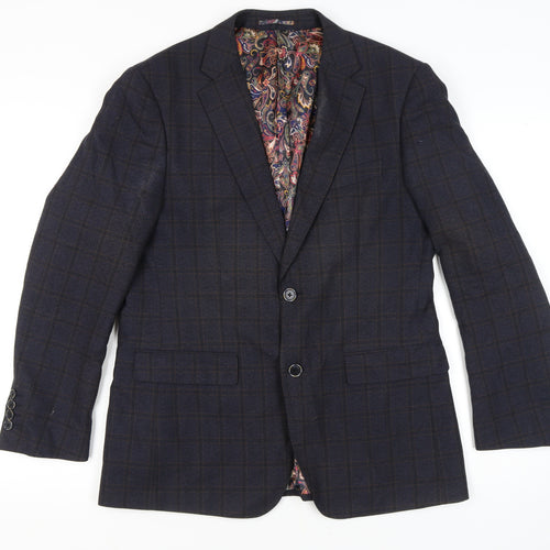 Skopes Men's Blue Check Blazer, Size 40R Classic Fit