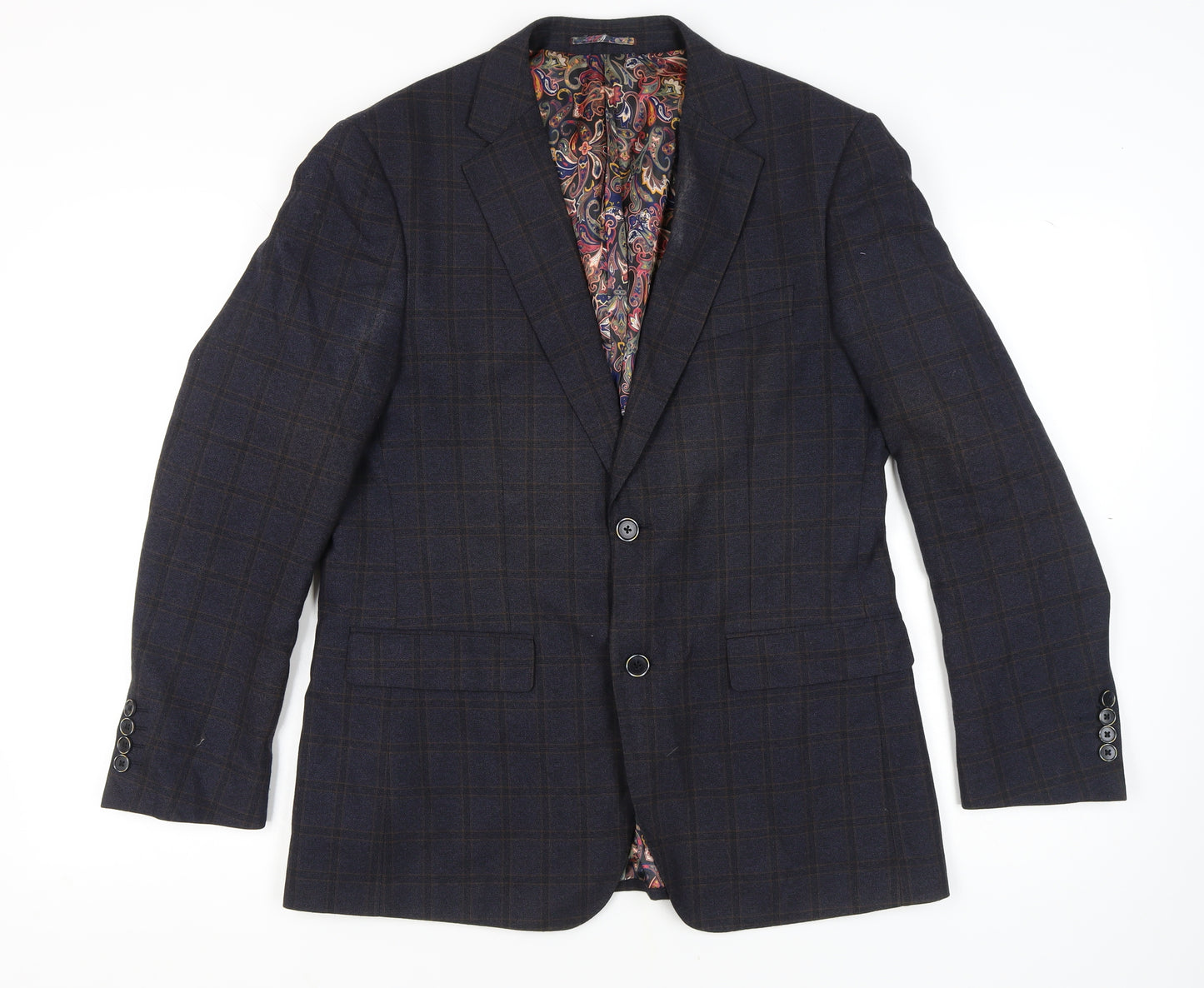 Skopes Men's Blue Check Blazer, Size 40R Classic Fit