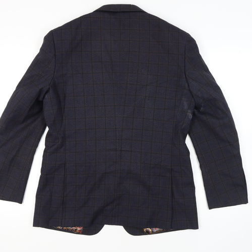 Skopes Men's Blue Check Blazer, Size 40R Classic Fit
