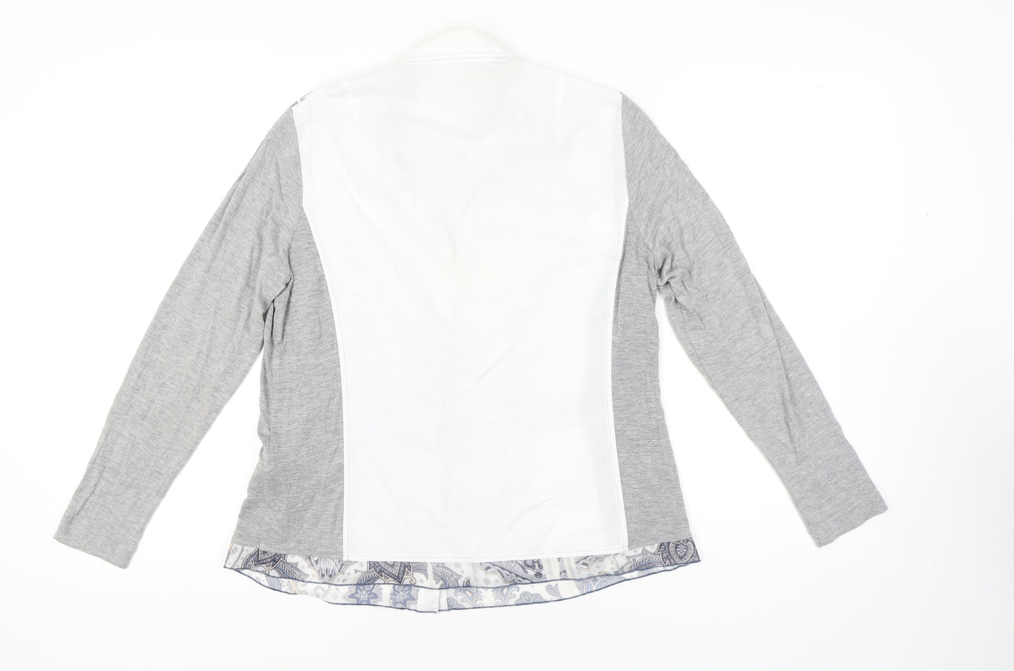 Stenau Women's Grey Button-Up Paisley Shirt Size 12
