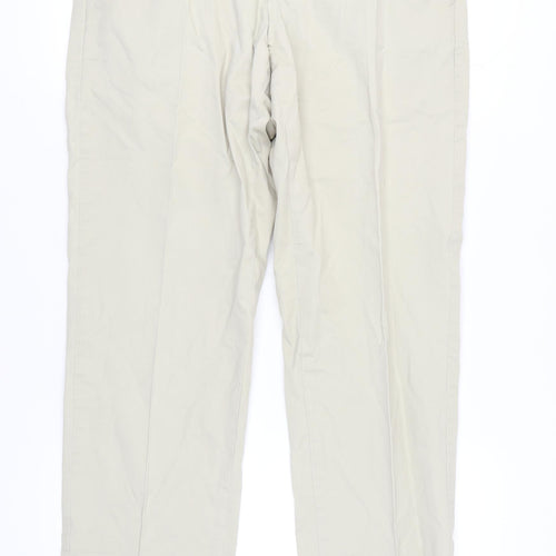 Marks and Spencer Men's Beige Chino Trousers, Size 36