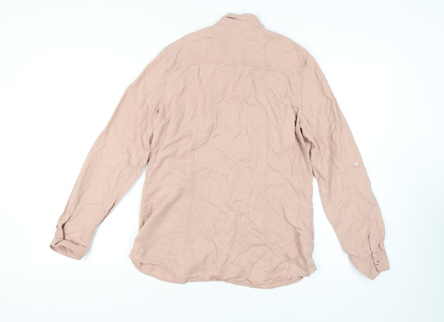 Promod Women's Beige Button-Up Shirt Size 14