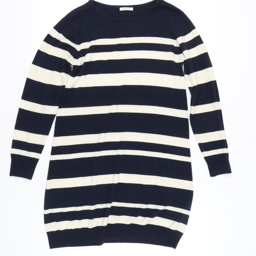 Cinema Club Women's Blue Striped Knit Dress