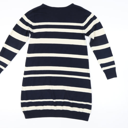 Cinema Club Women's Blue Striped Knit Dress
