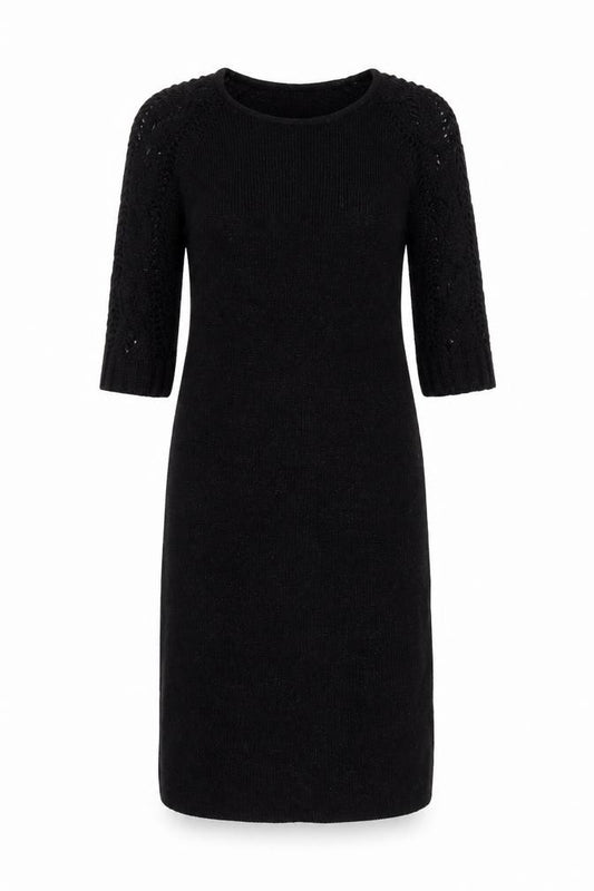 Front view of VILA Black Women's XS Knit Dress - Autumn Style