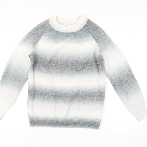 Marks and Spencer Women's Grey Striped Pullover Jumper