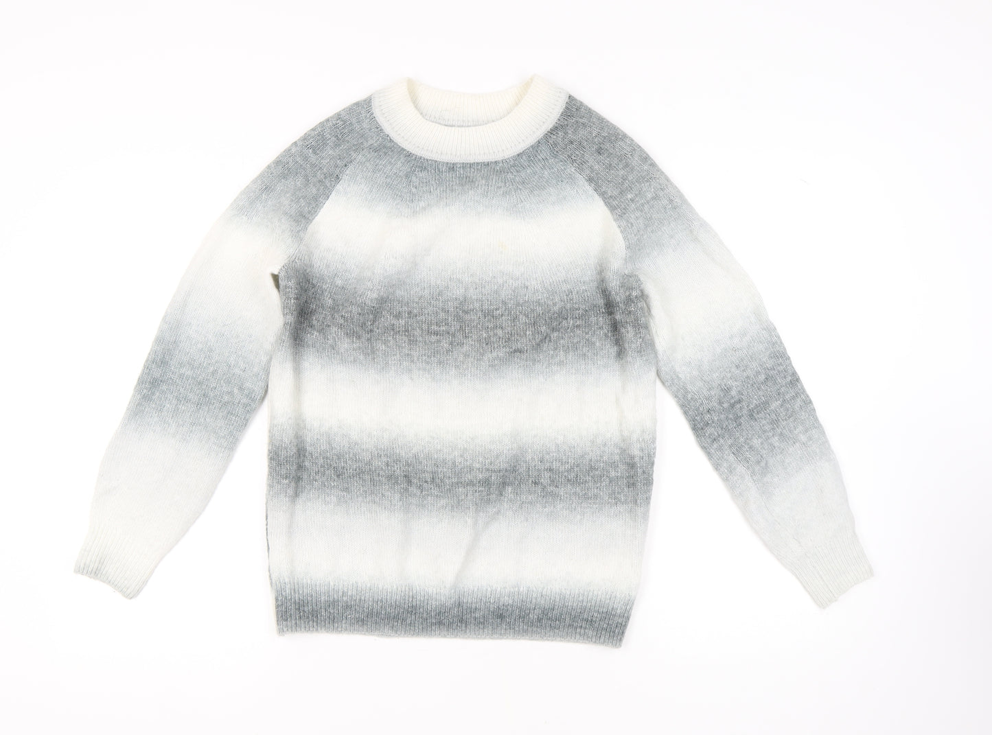 Marks and Spencer Women's Grey Striped Pullover Jumper