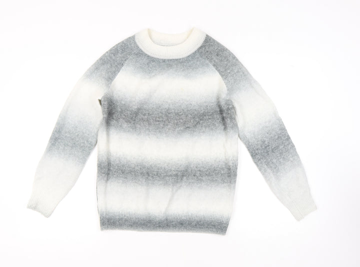 Marks and Spencer Women's Grey Striped Pullover Jumper