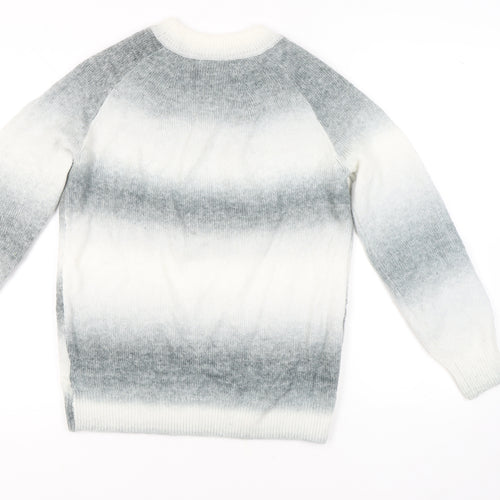 Marks and Spencer Women's Grey Striped Pullover Jumper