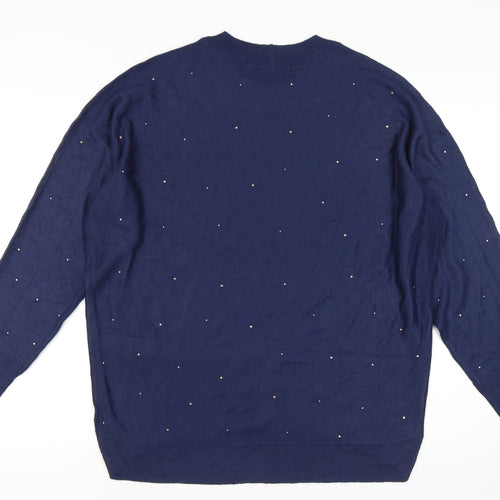 Next Women's Blue Pullover Jumper, M, Studded